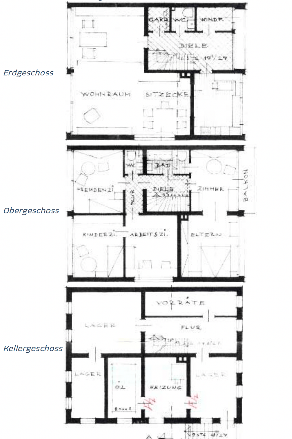 Grundrisse Wohngebäude / Bürogebäude